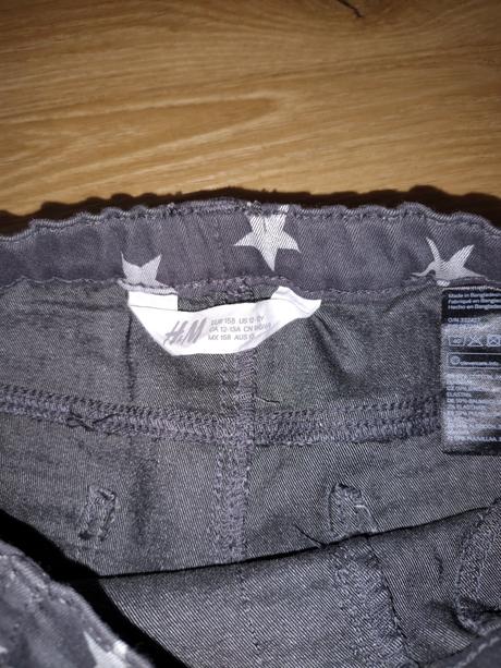 Dětské strečové kalhoty h&m 158 šedé s hvězdičkami, h&m,158