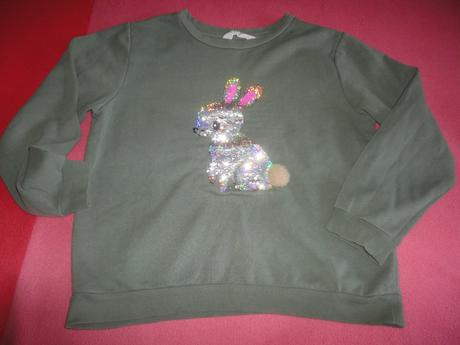 Mikina hm s králíčkem, vel. 8-10 let, h&m,134