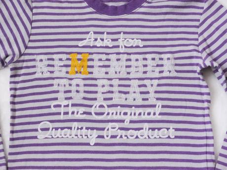 Bavlnene triko s dlouhym rukavem - fialovy prouzek, h&m,128