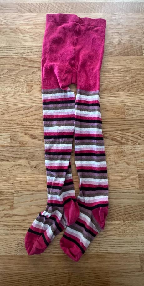 Punčocháče růžové s přoužky vel. 128, 128