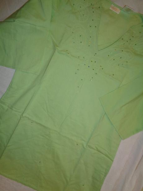Svítivě zelené košilové šaty - vyšívané m/l, secret,l