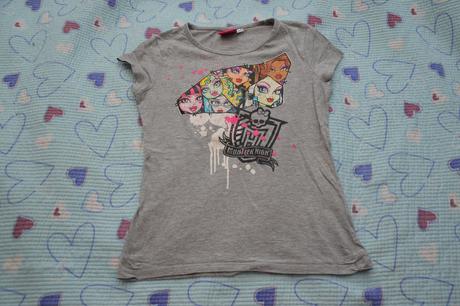 134 140 bavlněné tričko s potiskem monster high, 134