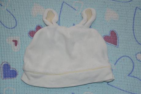 Bílá čepička s oušky, vel. 68/74, marks & spencer,68