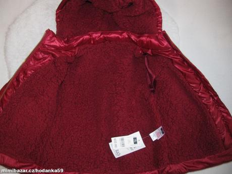 Dívčí zimní bunda s kapucí s vnitřní kožešinkou, st. bernard,104