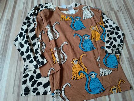 2x trička s opicí 110 lindex, lindex,110