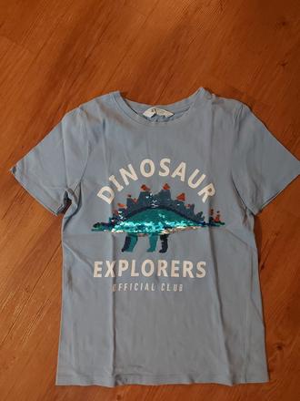 Tričko s dinosaurem, měnící obrázek, h&m,134