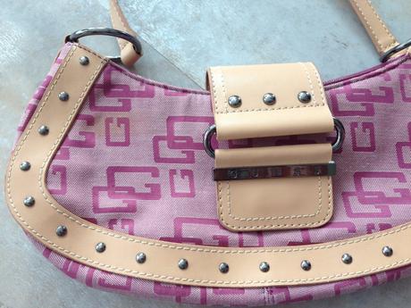 Růžová kabelka taška psaníčko vintage guess béžová, guess