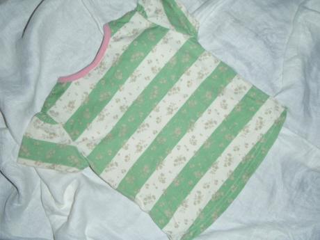 Super komplet - pruhované tričko + fialové šortky, next,74