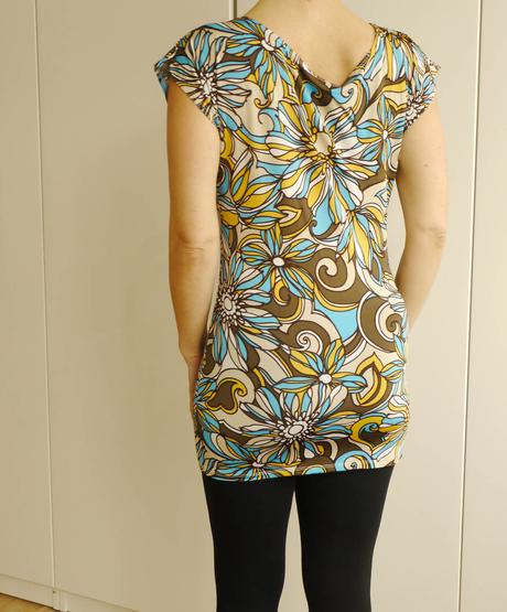 Tyrkysovo-zluto-hnede dlouhe tricko orsay 34, orsay,34