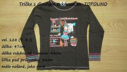 Tričko s dlouhým rukávem zn. topolino, topolino,128