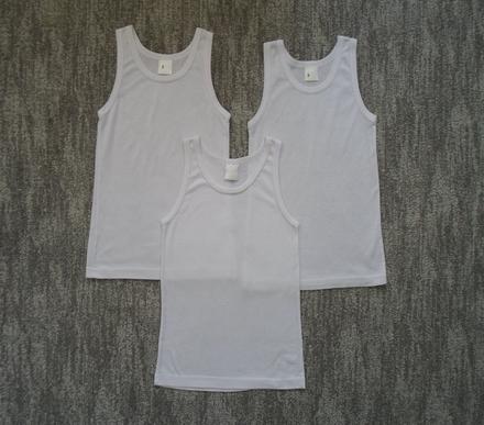 Bílé tričko tílko nátělník 3 kusy, 128