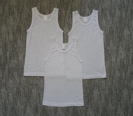 Bílé tričko tílko nátělník 3 kusy, 128