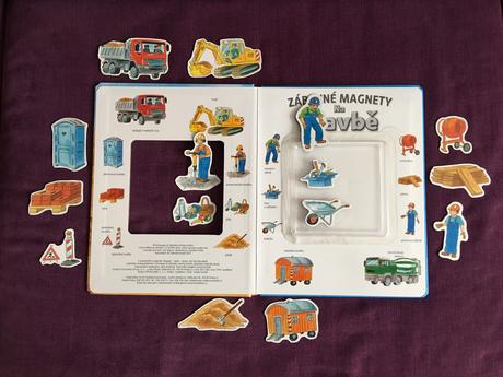 Magnetická knížka zábavné magnety na stavbě, 
