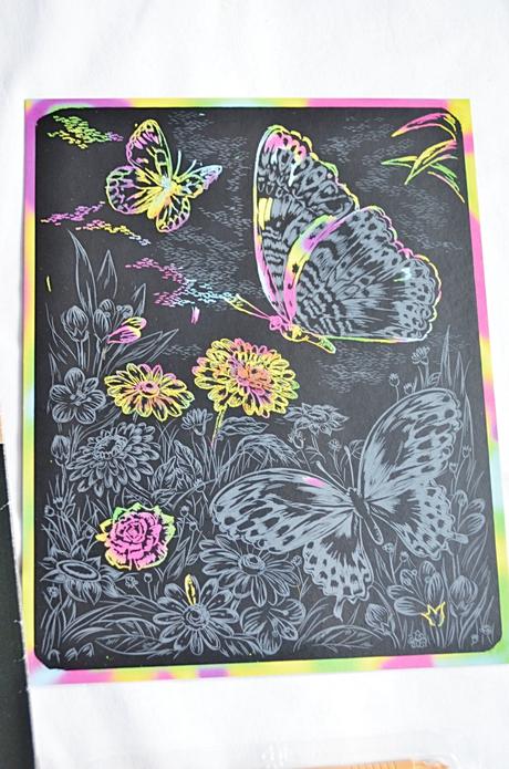 Šrabací obrázek -motýli, 