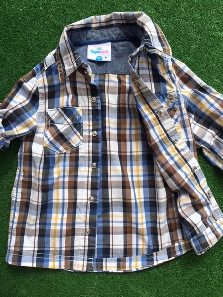 Kostkovan košile s roll/up rukávy, topomini,92