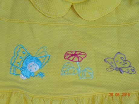 Žluté šatičky víla, motýl, květ vel. 68 - 74, 68