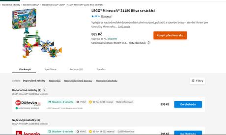 Lego minecraft 21180 lego se strážci, 