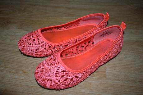 Krajkové neon balerínky hm, velikost 30, h&m,30
