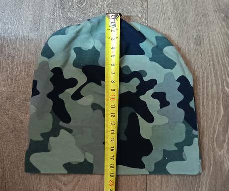 Oboustranná podzimní/jarní čepice - maskáč, 92