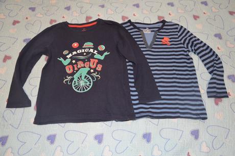 110 116 modré bavlněné triko dlouhý rukáv 2x, 116