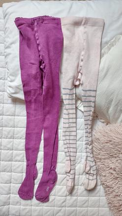 Fialové a pruhované růžové punčocháče, 122