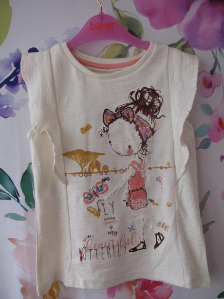 Letní tričko halenka s holčičkou a třpytiv.nápisy, tu,110