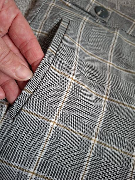 Pružné kárované kalhoty, orsay,xl