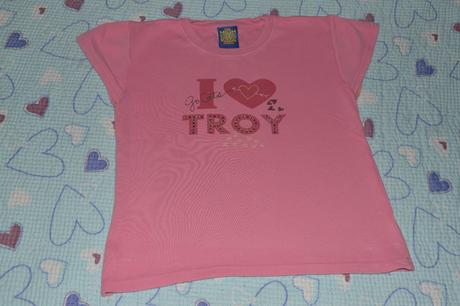 Růžové bavlněné tričko s kamínky, disney,128