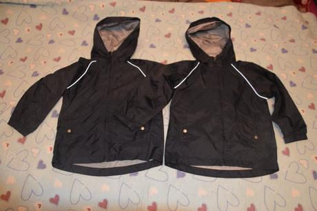 2x větrovka, nepromokavá bunda, 116