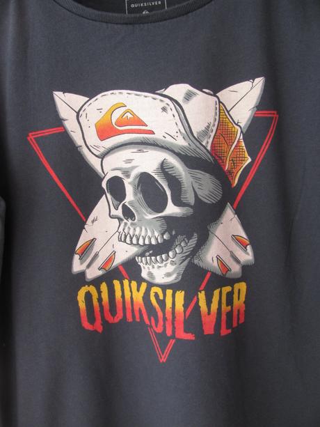 Dětské tmavě modré bavlněné tričko s lebkou, quiksilver,158