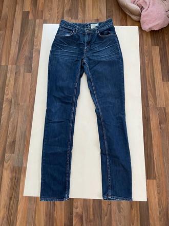 Modré slim džíny, vel 30/32, cca m, hm, h&m,m
