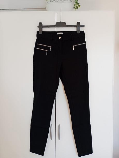 Šik elegantní černé kalhoty se zipy, gate,38