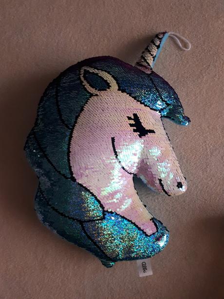 Plyšoví jednorožci, polštářek s měnícími flitry,