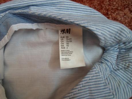 Modrá bílá čepice bekovka, h&m,92