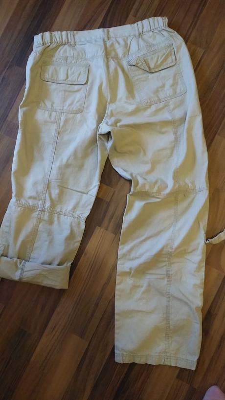 Béžové plátěné kalhoty roll-up, bonprix,40