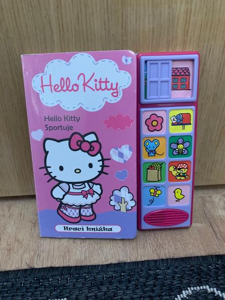 Sada knih s plyšovou hello kitty a kabelkou,