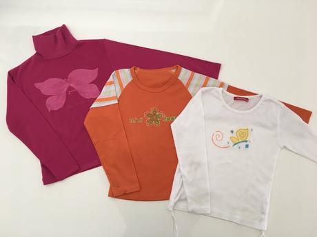 Dívčí trička dlouhý rukáv 3 ks, vel. 128 - 134, 128