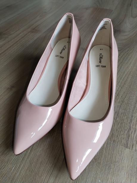 Nové lodičky s.oliver 41 růžové lesklé, s.oliver,41