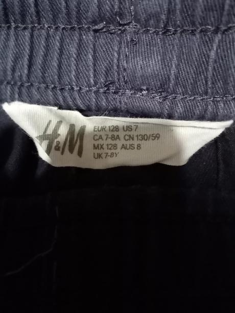 2x kalhoty hm vel. 128, h&m,128