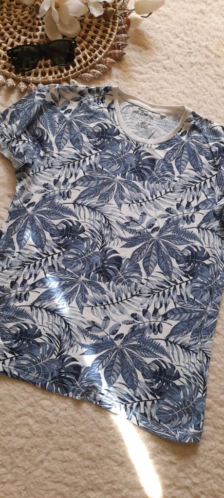 Smog bavlněné tričko s tropickými listy, s