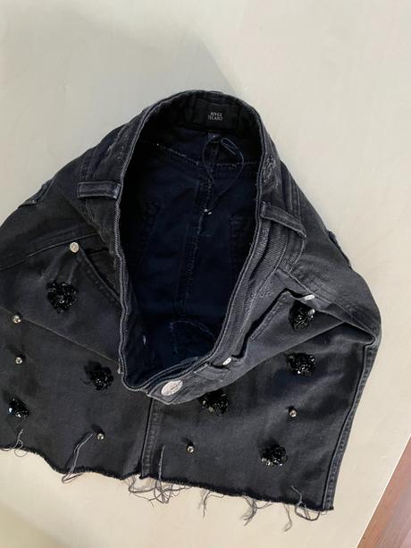 Džínová sukně s ozdobami, vel xxs/xs, river island, river island,xs