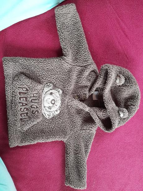 Mikina hnědá jako medvídek s ušima, cherokee,80