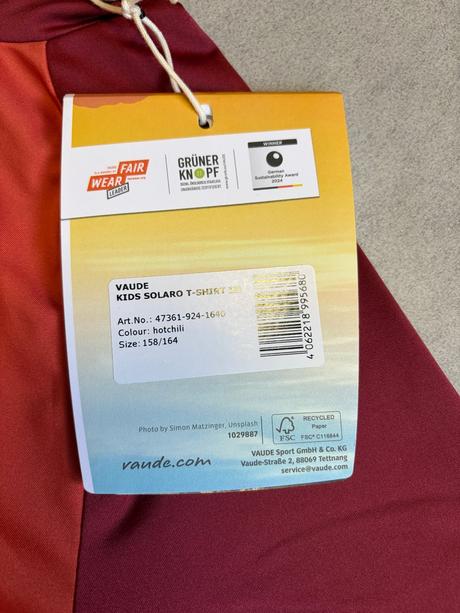 Oranž. tričko s uv vaude kids solaro 158-164 nové, 158