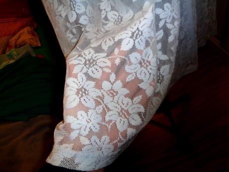 Krásný bleděmodrý krajkový top, select,42