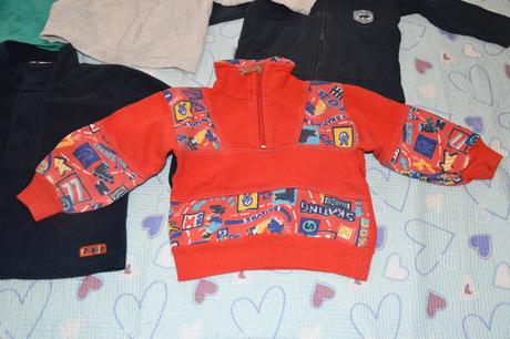 Červená teplá mikina, tepláková bundička, 86