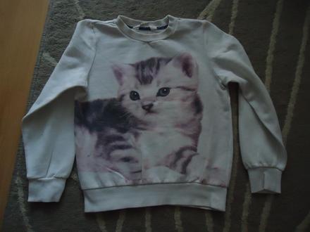 Mikina s kočičkou, h&m,122