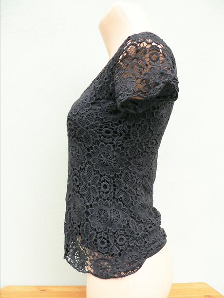 Černý krajkový top ashley brooke - vel.34, 34