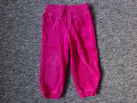 Tepláky sytě růžové sametové, vel. 86, h&m,86