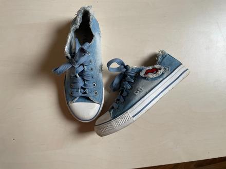 Džínové tenisky, dřené a rty, vel 36, fashion, 36