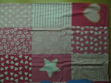 Povlečení růžovo-bílé, šířka (cm): 135,délka (cm): 90